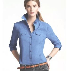 THEORY Dulcie Stretch Button Down Shirt